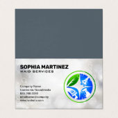 Huisklusjes schoonmaak iconen | Zeepbellen Visitekaartje (Buitenkant ongevouwen)