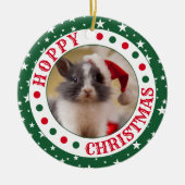 huiskonijn | Hoppy Christmas Foto Keramisch Ornament (Voorkant)