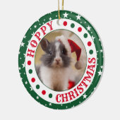 huiskonijn | Hoppy Christmas Foto Keramisch Ornament (Links)