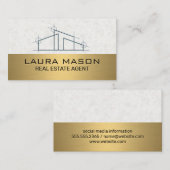 Huislogo | Goud Metaal Visitekaartje (Voorkant / Achterkant)