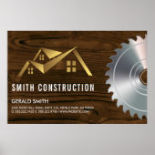 Huislogo | Hout en Zaag Poster (Voorkant)