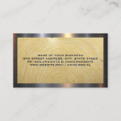 Huislogo | Houten metalen trim visitekaartje (Achterkant)