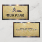 Huislogo | Houten metalen trim visitekaartje (Voorkant / Achterkant)