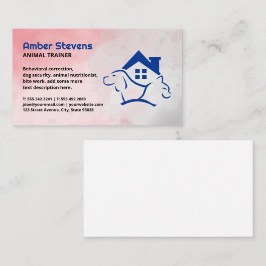 Huislogo-icoon voor honden en katten | Dieren Visitekaartje (Voorkant / Achterkant)