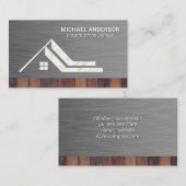 Huislogo | Metaal Hout | Bouw  Visitekaartje (Voorkant / Achterkant)