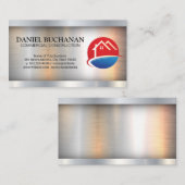 Huislogo | Metaal Industrieel  Visitekaartje (Voorkant / Achterkant)