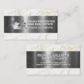 Huislogo | Metalen Marmer Visitekaartje (Voorkant / Achterkant)