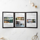 Huislogo Onroerend goed donker houten brochure Drieluik Kaart (Binnen)