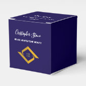 Huislogo onroerend goed Navy-blauw Modern makelaar Bedankdoosjes (Voorkant Zijde)