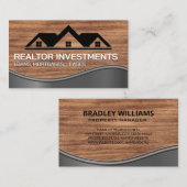 Huislogo's | Houtnerfmetaal Visitekaartje (Voorkant / Achterkant)