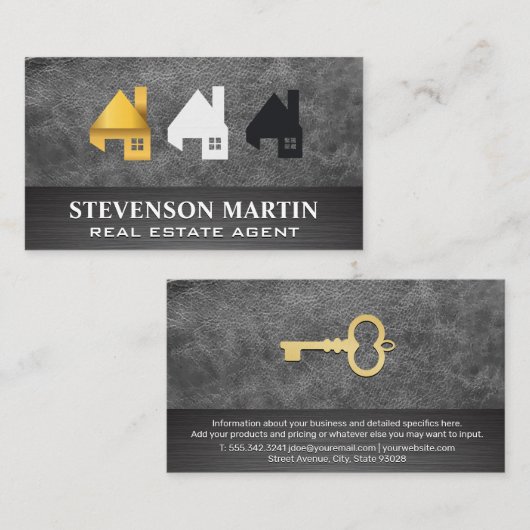 Huislogo's | leer visitekaartje (Voorkant / Achterkant)