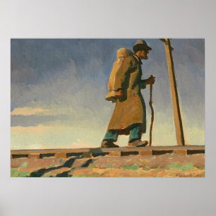 Huisloos Man, 1938, ingediend door Maynard Dixon Poster