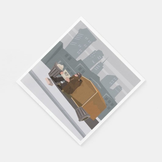 Huisloos Man Servet (Hoek)