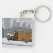 Huisloos Man Sleutelhanger (Achterkant)