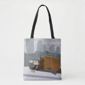 Huisloos Man Tote Bag (Voorkant)