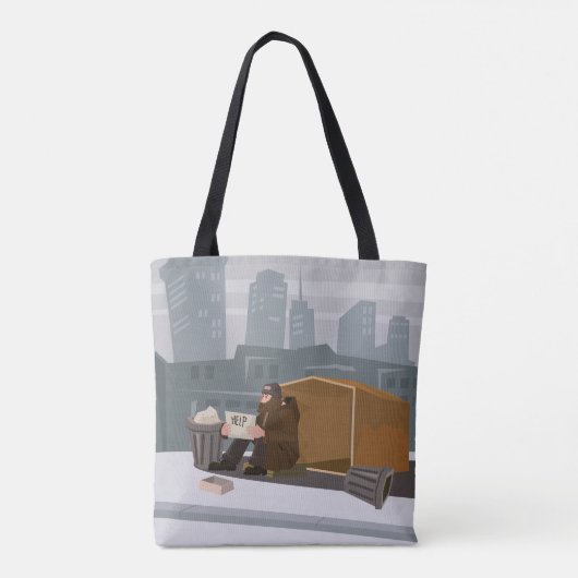 Huisloos Man Tote Bag (Achterkant)