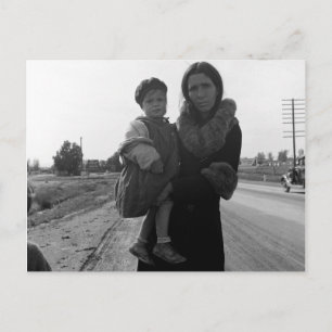 Huisloze moeder en kind - 1939 briefkaart