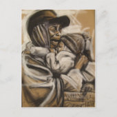 Huisloze moeder en kind briefkaart (Voorkant)