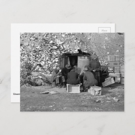 Huislozen en werklozen 1938 briefkaart (Voorkant / Achterkant)