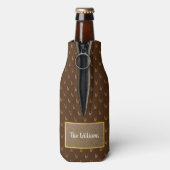 huismerknaam bruine label flessenkoeler flesjeskoeler (Fles Achterkant)