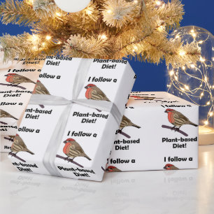 Huismus Ik Volg Plantaardig Dieet Grappige Vogel Cadeaupapier