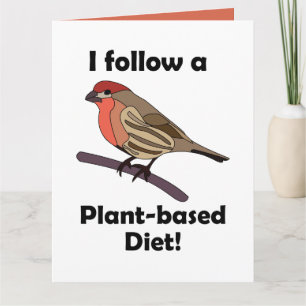 Huismus Ik Volg Plantaardig Dieet Grappige Vogel Kaart
