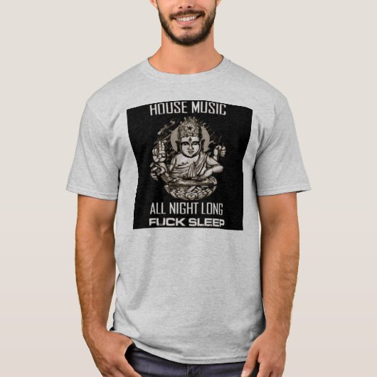 huismuziek de hele nacht lang t-shirt (Voorkant)