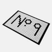 Huisnummer Appartement Tegel Design 9 Deurmat (Schuin)