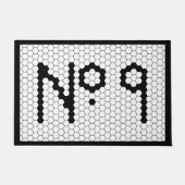 Huisnummer Appartement Tegel Design 9 Deurmat (Voorkant)