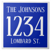 huisnummer met straat en naam tegeltje (Voorkant)