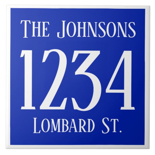 huisnummer met straat en naam tegeltje (Voorkant)