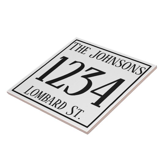huisnummer met straat en naam tegeltje (Zijkant)