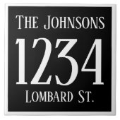 huisnummer met straat en naam tegeltje (Voorkant)