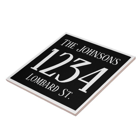 huisnummer met straat en naam tegeltje (Zijkant)