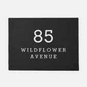 Huisnummer Straatnaam Adres Modern Zwart Deurmat (Voorkant)