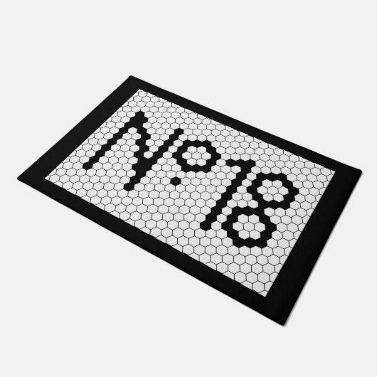 Huisnummer  Tegel ontwerp Deurmat (Schuin)