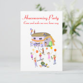 Huisopwarmende Partij nodigt ons uit in een sjaal. Kaart (Staand voorkant)