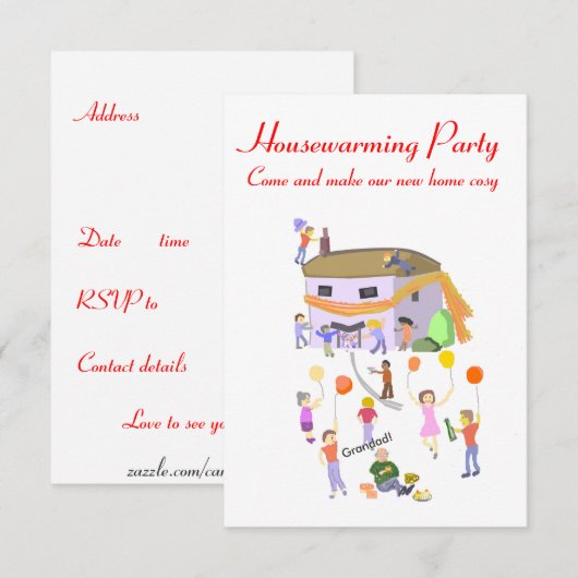 Huisopwarmende Partij nodigt ons uit in een sjaal. Kaart (Voorkant / Achterkant)