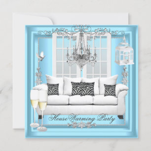 Huisopwarmende Turquoise Wit Champagne Kroonluchte Kaart
