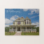 Huisopwarming Cadeau Custom New House Foto Legpuzzel<br><div class="desc">Een uniek cadeau voor het huishouden aan een gezin personaliseren door hun huisfoto op een aangepaste nieuwe thuispuzzel te zetten. Aanpassen met je achternaam en onroerend goed foto.</div>