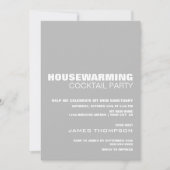 Huisopwarming Cocktail Party Modern Gray White Kaart (Voorkant)