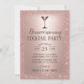 Huisopwarming Cocktail Party Moderne Roos Gold Kaart (Voorkant)
