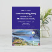 Huisopwarming door licht van de zilvermaan kaart (Staand voorkant)