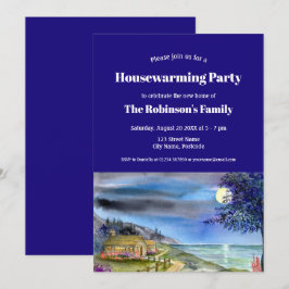 Huisopwarming door licht van de zilvermaan kaart