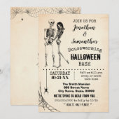 Huisopwarming Halloween party basskeleton Kaart (Voorkant / Achterkant)