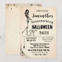 Huisopwarming Halloween party Girl & cat skeleton