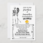 Huisopwarming Halloween party skeleton gothic kopp Kaart (Voorkant)