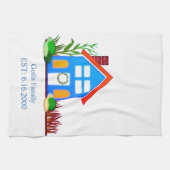 Huisopwarming / Nieuwe thuisfamilie, naam keukenha Theedoek (Horizontaal)