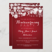 Huisopwarming Partij Moderne Stippen Rood Kaart (Voorkant / Achterkant)