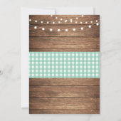 Huisopwarming Party Mint Check Wood Home BBQ Uitno Kaart (Achterkant)